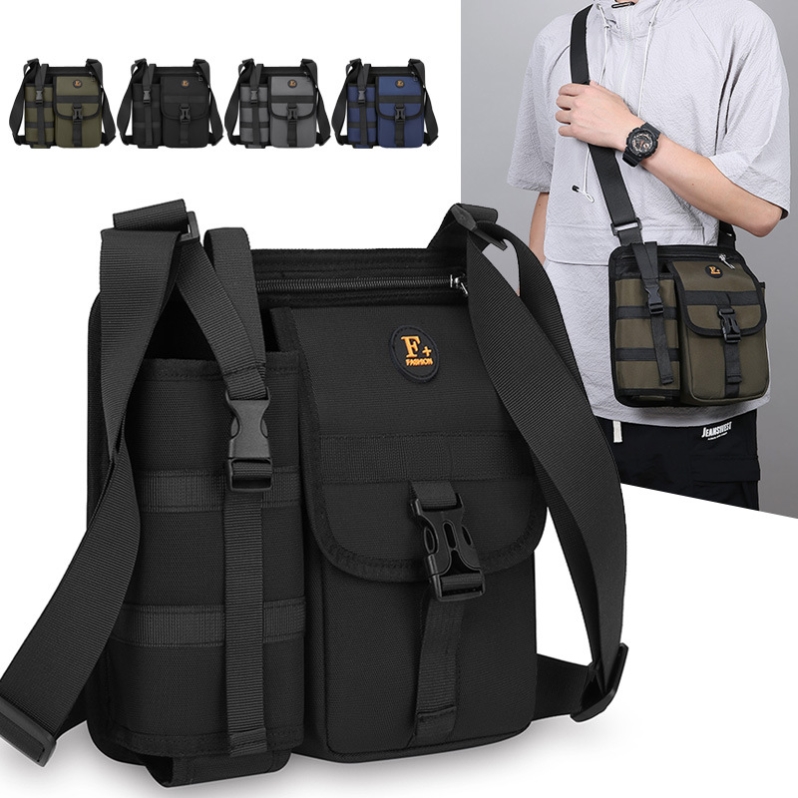 户外休闲单肩斜挎包新款百搭水壶包防刮耐磨牛津布包旅游实用挎包 - 图1