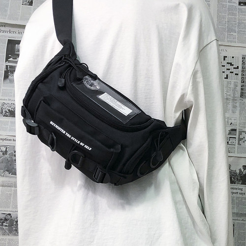 日系胸包男潮牌工装机能个性斜挎包单肩包百搭休闲运动单肩包腰包 - 图2