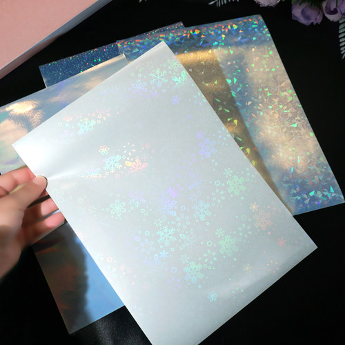 滴胶镭射纸流麻吧唧徽章手机壳麻将衬底背景贴纸闪膜手工diy材料 - 图2