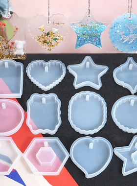 水晶滴胶挂牌吊坠硅胶模具