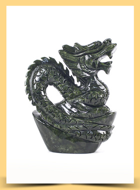 玉龙摆件玉石青龙石雕