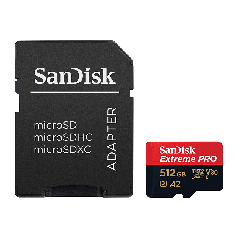 SanDisk闪迪512g无人机TF卡手机内存卡micro sd卡A2相机卡存储卡-图1