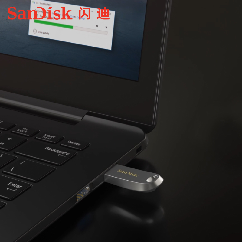 闪迪金属U盘256G酷奂高速USB3.2优盘加密电脑系统存储盘CZ74刻字 - 图2