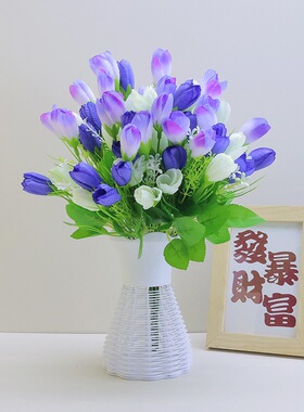 郁金香玫瑰仿真花束装饰品