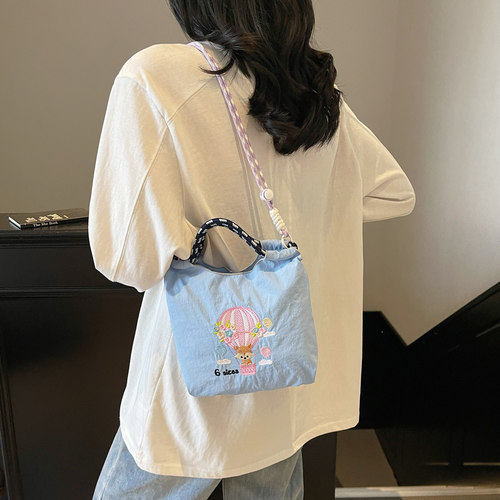 日本ballchain新款自制刺绣迷你环保袋女式夏天放手机手提小包包 - 图2