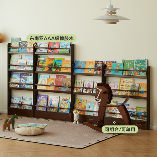 实木书架落地置物架超薄儿童绘本架靠墙储物架家用门后10cm小窄柜 - 图0