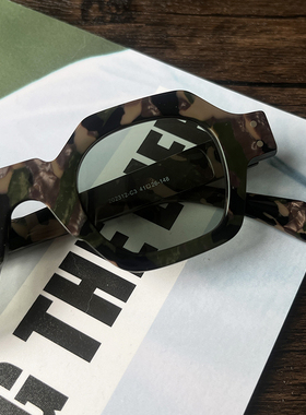 太阳眼镜迷彩复古男女通用小方框