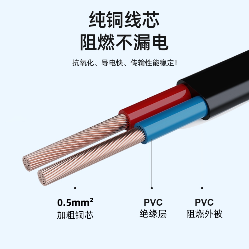 金陵声宝8八字线通用投影仪音箱音响台灯电子琴电脑显示器按摩椅打印机电视电源线充电器线2孔纯铜AC220v插头 - 图1