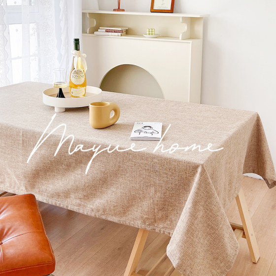 M.life Japanese ins high-end solid color cotton and linen tablecloth coffee table cushion rectangular Nordic tablecloth cover