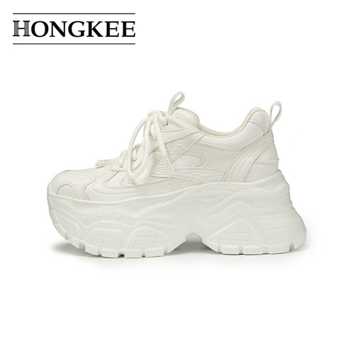 Hongkee/红科女鞋新款小个子时尚休闲鞋厚底增高老爹鞋HC55X301 - 图1