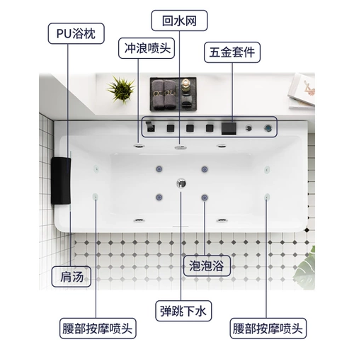 Массажная ванна с козовым массажем дома 1,2-1,8 метра ванны yayli на плечах суп-суп-вилла. Независимая температура.