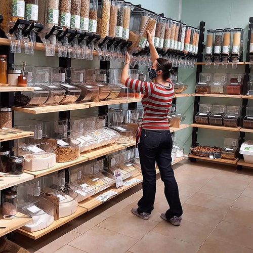 青岚湖食品盒糖果盒五谷杂粮盒麦片分配器重力盒透明加厚食品盒 - 图0