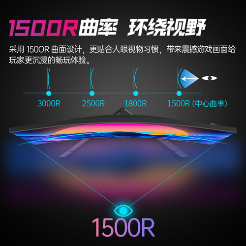泰坦军团24英寸180Hz电竞显示器P24A2G电脑27寸曲面外接144屏幕2K - 图2