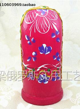 Z49特价清仓俄罗斯套娃5层金丝变色娃烫金底紫红色底紫色花实桦木