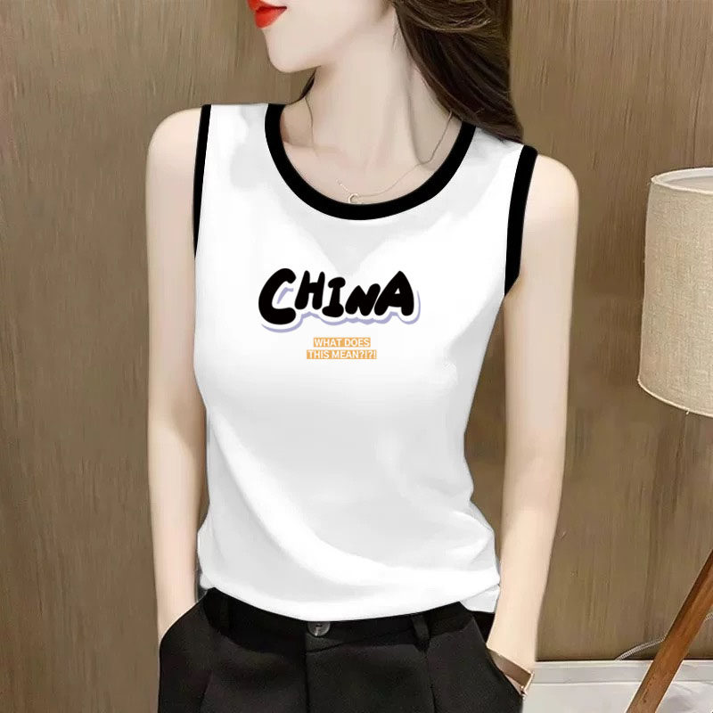 春季新款时尚撞色无袖T恤背心女纯棉内搭打底衫遮肉百搭吊带上衣,淘宝优惠券,粉丝福利购,淘宝优惠卷