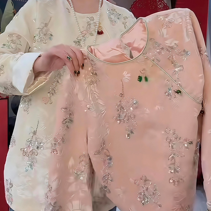 新中式刺绣花朵国风衫气质上衣胖mm2026春冬新款宽松大码显瘦女装,淘宝优惠券,粉丝福利购,淘宝优惠卷