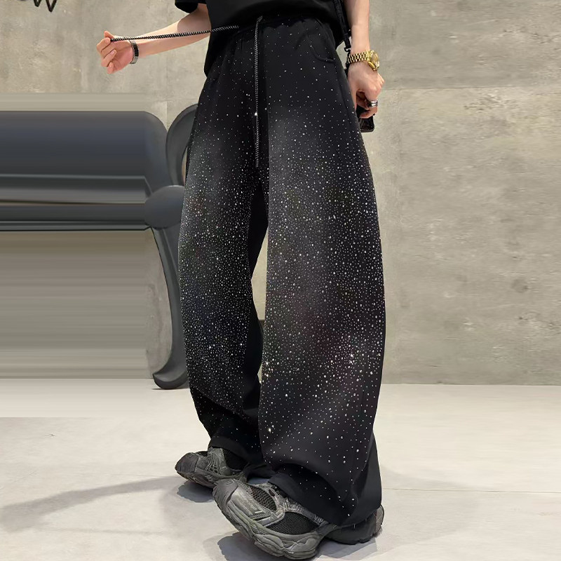 高腰亮钻直筒裤百搭休闲女裤子胖mm2026早春新款宽松显瘦大码女装,淘宝优惠券,粉丝福利购,淘宝优惠卷