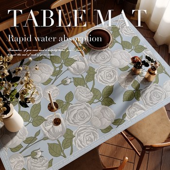 American light luxury style table mat waterproof and oil-proof high temperature wash-free PVC leather table mat ຜ້າຕາຕະລາງ mat ສາມາດຕັດໄດ້