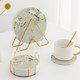 Fresh flowers and birds Ceramic heat-insulated anti-scalding dining table waterproof pot mat Nordic retro round water coaster anti-slip mat