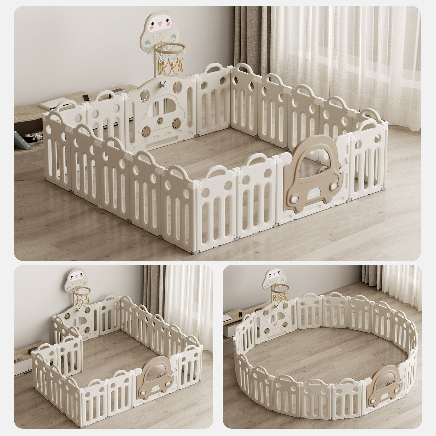 游戏围栏儿童地上可折叠宝宝室内家用防护栏婴儿乐园爬爬行垫栅栏,淘宝优惠券,粉丝福利购,淘宝优惠卷