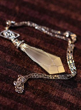 黄水晶天然矿物水晶灵摆项链饰品