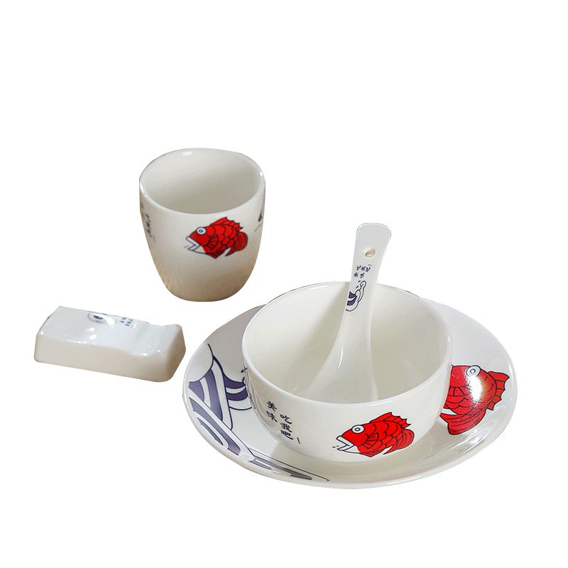 高档酒店中式创意陶瓷餐具摆台四件套饭店餐厅碗碟套装可定制logo,淘宝优惠券,粉丝福利购,淘宝优惠卷