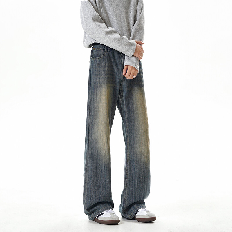 男装牛仔裤LK24167其他/other潮牛仔布青少年中腰宽松拉链2025年 - 图1