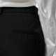 Jiangnan Buyi ພາກຮຽນ spring ແລະດູໃບໄມ້ລົ່ນ Flare Pants ສີດໍາ Pants Slim Pants ງ່າຍດາຍ Commuting Trousers Micro-Boots