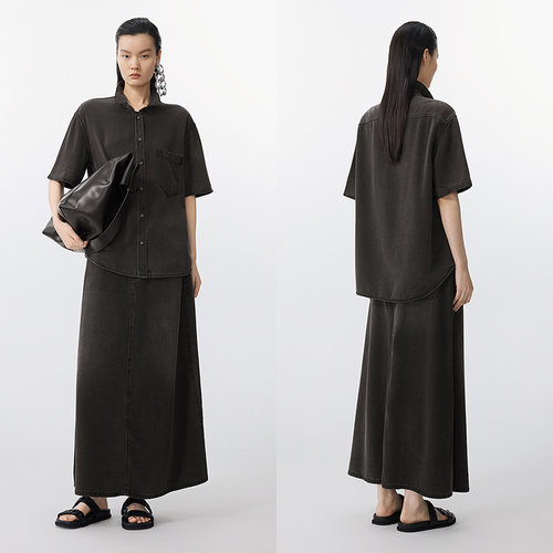 【春夏上新】JNBY/江南布衣25夏半身裙女宽松简约A字裙5P4D14410 - 图0