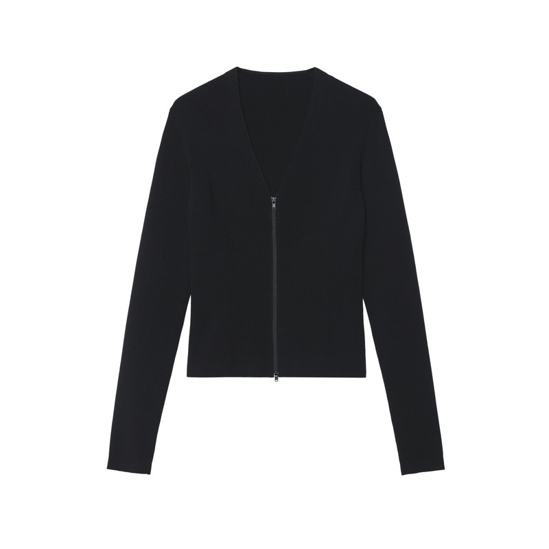 【断码清仓】JNBY/江南布衣折扣春夏针织衫V领拉链开衫长绒棉修身,淘宝优惠券,粉丝福利购,淘宝优惠卷