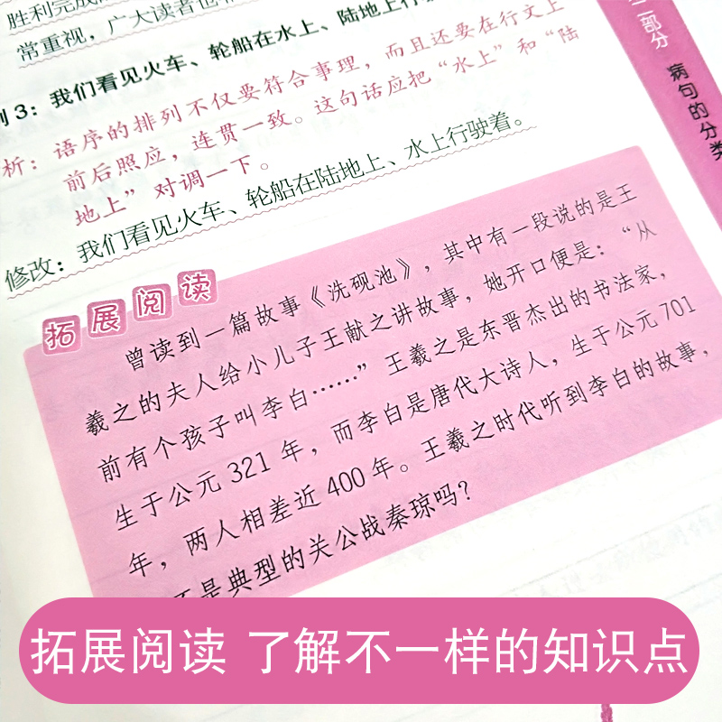 新版病句修改大全专项训练小学生三四五六七八九分类详解年级实用错别字修改练习习题集部编通用版初中学生语文句子修改训练工具书 - 图0