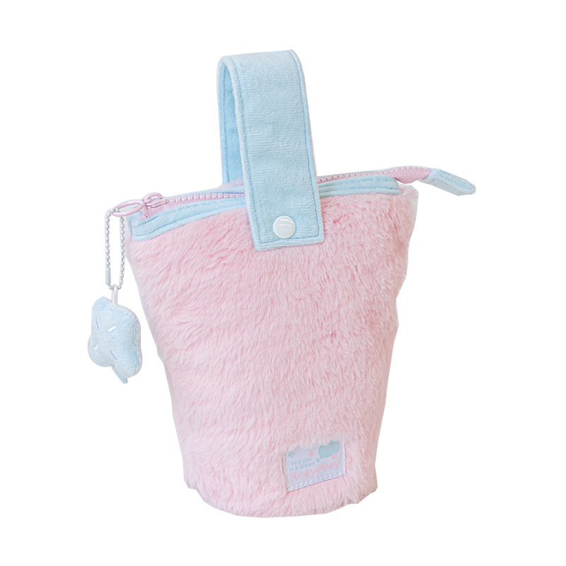 RosyPosy毛绒竖翻笔袋新款高颜值站立笔筒大容量收纳袋可爱文具袋 - 图3