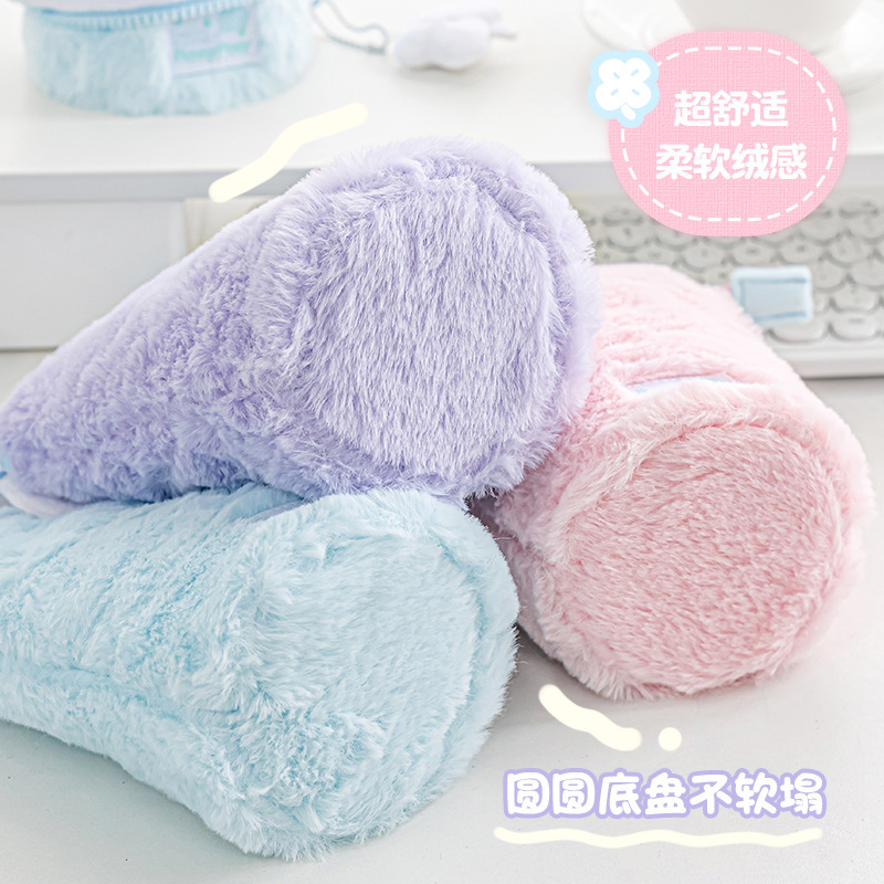 RosyPosy毛绒竖翻笔袋新款高颜值站立笔筒大容量收纳袋可爱文具袋 - 图1