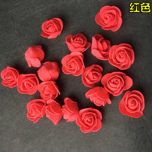 3.0cm仿真PE泡沫玫瑰花朵手工装饰花花用花假花小头整包100个 - 图3