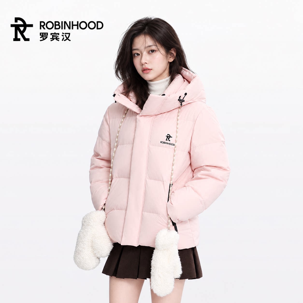【明星同款】罗宾汉漫雪彩金短款极寒羽绒服