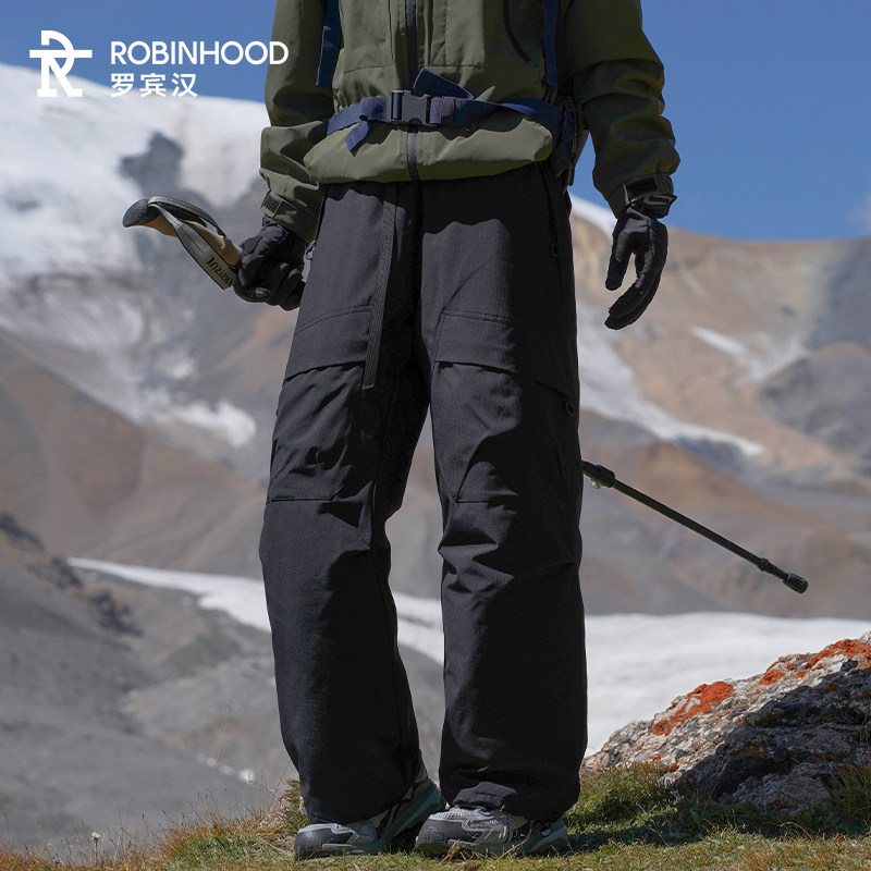罗宾汉港风三防羽绒长裤男款冬季保暖加厚户外工装裤休闲宽松百搭,淘宝优惠券,粉丝福利购,淘宝优惠卷