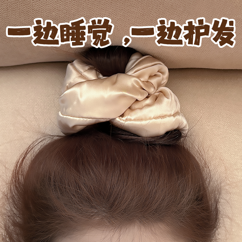 枕头发圈卷发真丝填充睡眠睡觉超大章小蕙猪大肠札头发头绳头花女 - 图2