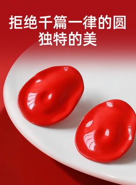 显白提气色红耳钉S925银针防过敏