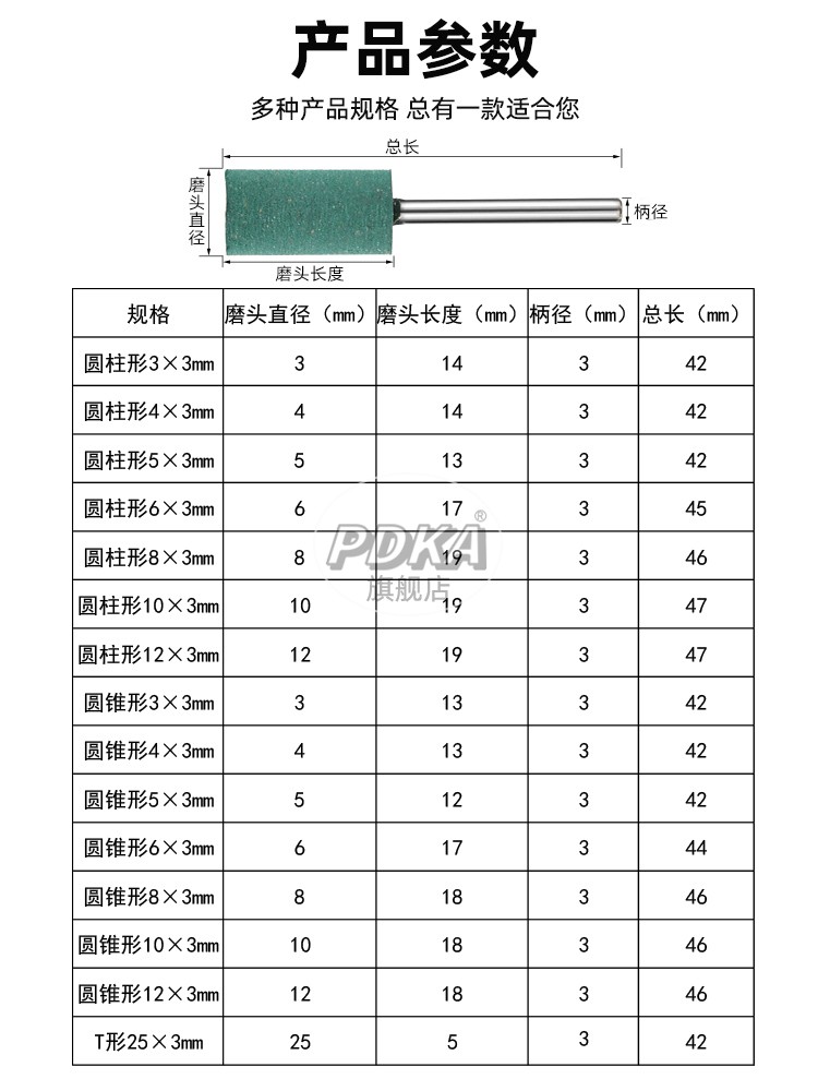 PDKA橡皮抛光头打磨头小芝麻橡胶金属玉石模具抛光磨头打磨抛光轮