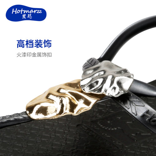 hotmarzz/黑玛凉鞋女款夏季新款平底软底休闲时尚外穿夹趾凉拖鞋 - 图1