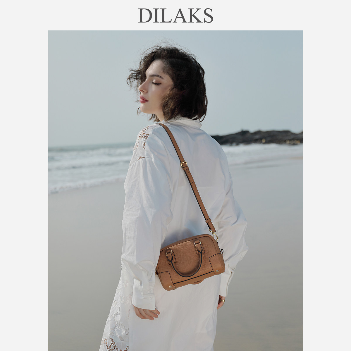 迪莱克丝大容量真皮2023波士顿包 dilaks女士包袋