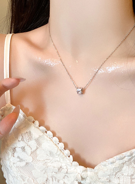 韩系轻奢小众百搭气质项链超仙通勤小清新锆石轻奢锁骨链网红颈链