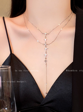 月映星河~胸链双层叠戴项链女身体链2025新款高级感锁骨链颈链夏
