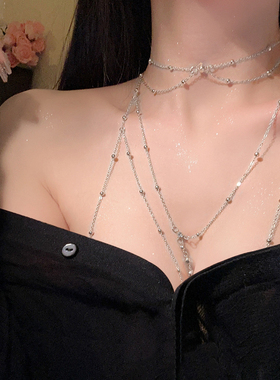 纯欲胸链女身体装饰链情趣性感锁骨链高级感项链轻奢小众乳链配饰