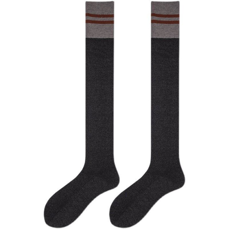 兔绒过膝袜女拼色秋冬季外穿日系少女ins潮高筒袜长筒袜膝盖上面,淘宝优惠券,粉丝福利购,淘宝优惠卷