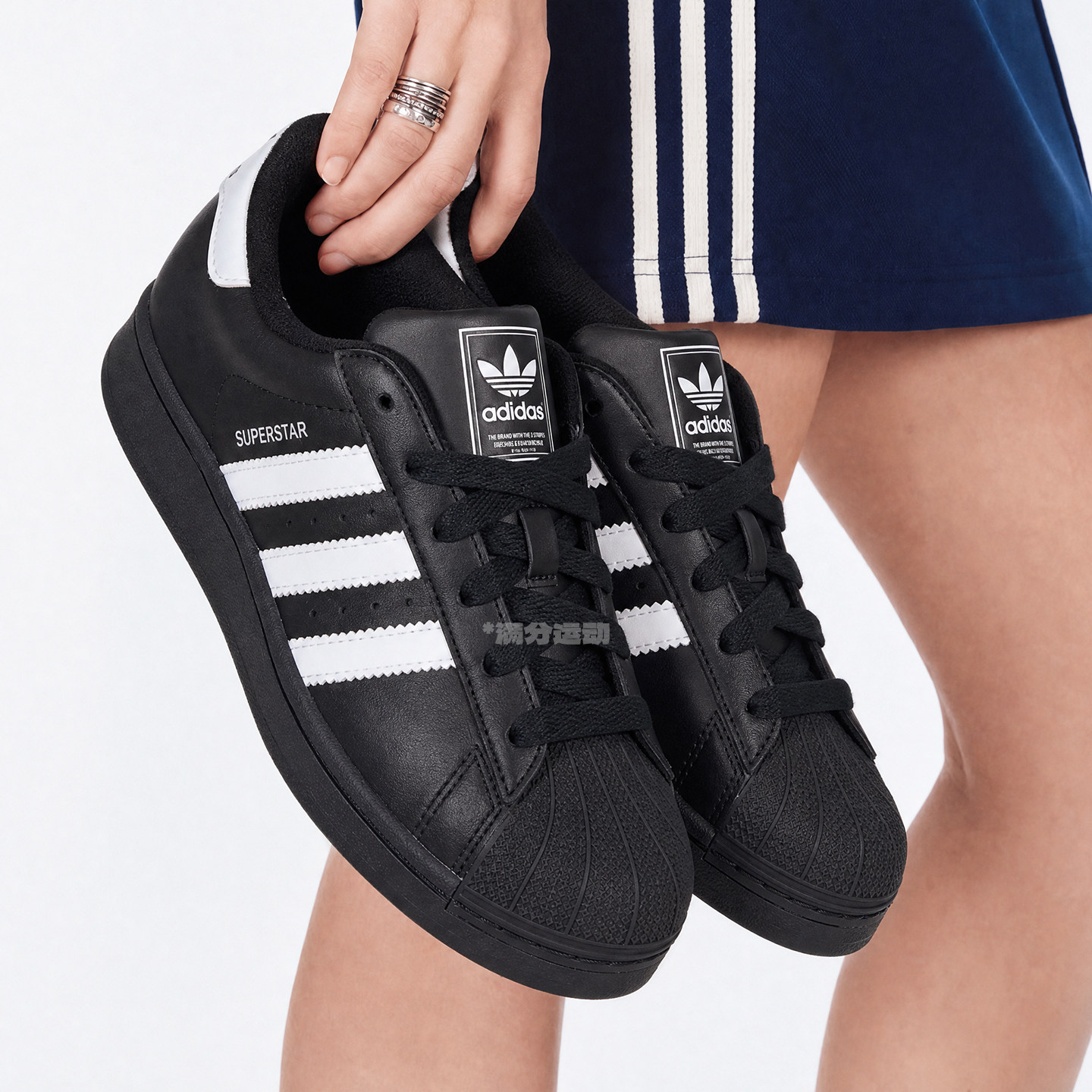 Adidas阿迪达斯贝壳头夏季经典新款女鞋JH9977黑色板鞋休闲鞋