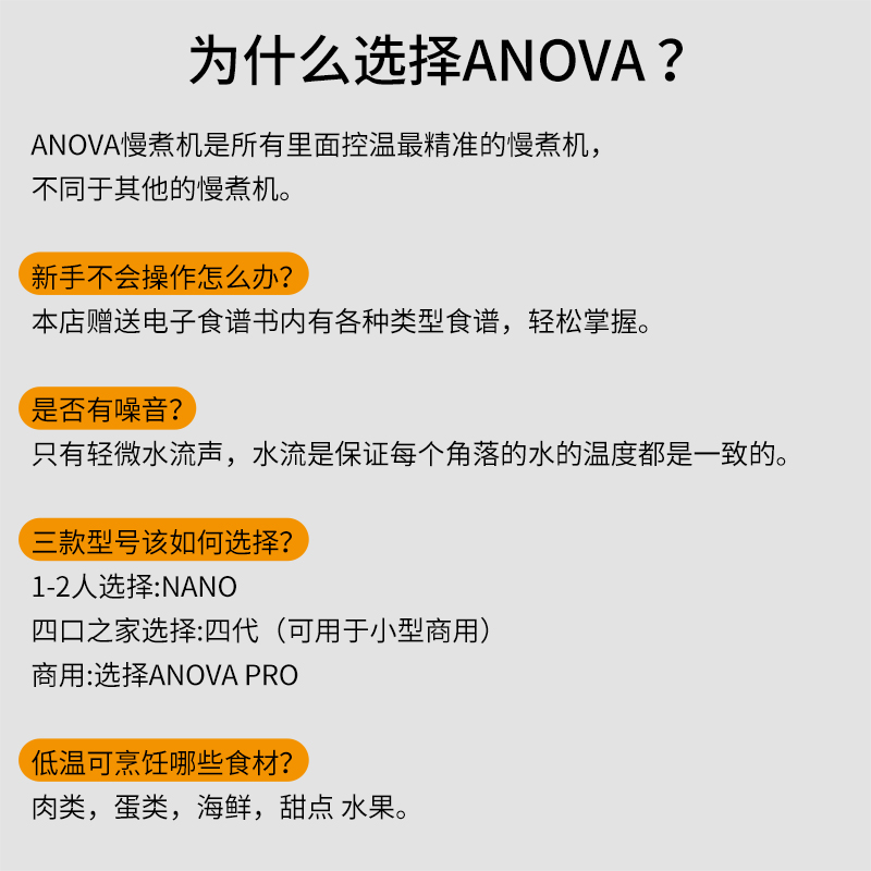 美国低温慢煮机ANOVA四代WIFI 舒肥机舒肥棒 分子料理 五成熟牛排 - 图0