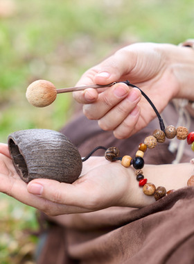 天然果壳摇铃木鱼解压打击乐器