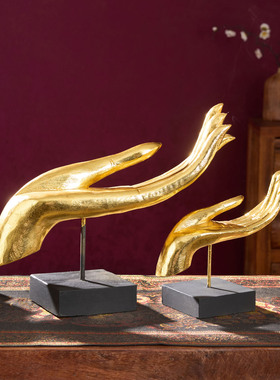 泰国木雕描金玄关柜会所手工艺品