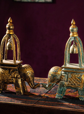 餐厅办公室实木大象摆件结婚礼物